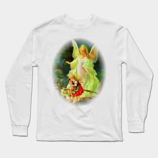 Guardian Angel and Children on the Bridge Vintage Catholic Long Sleeve T-Shirt